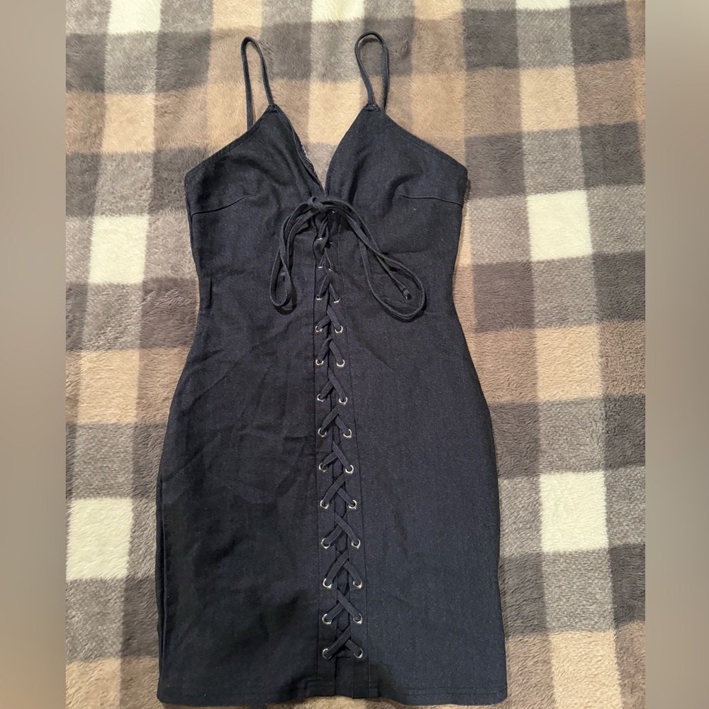 Windsor Navy Laced Up dress